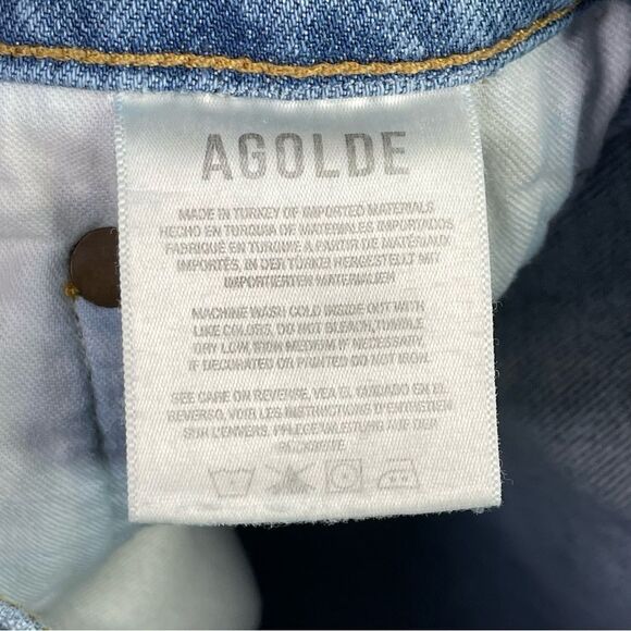 Agolde Nico High Rise Slim Jean in Cliffside Women’s 26 Blue Skinny Button Fly - Picture 7 of 13